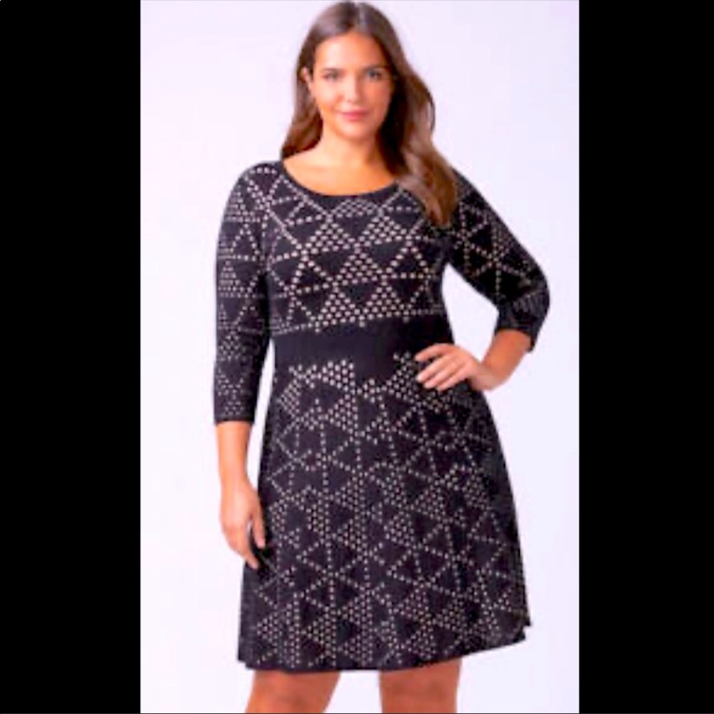 Lane Bryant Black and Blush Sweater Dress 14/16